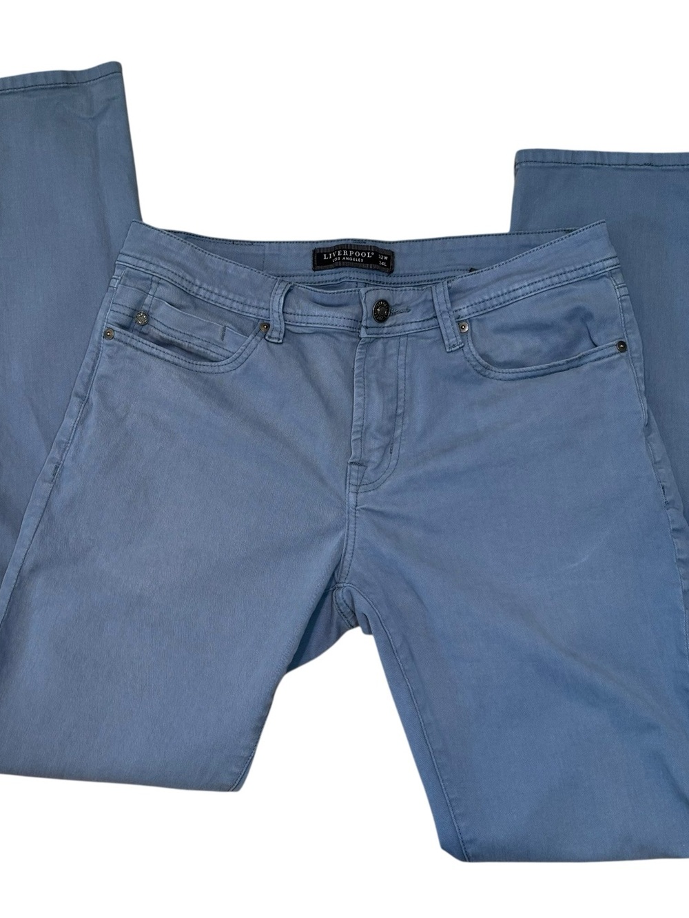 Liverpool Light Blue Casual Jeans with Branded Button